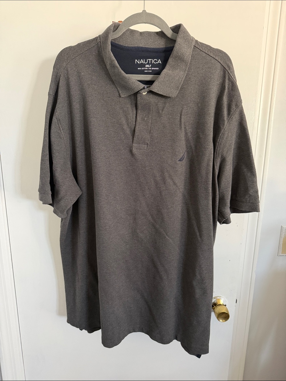 Nautica Men's Charcoal Gray Polo with Subtle Logo